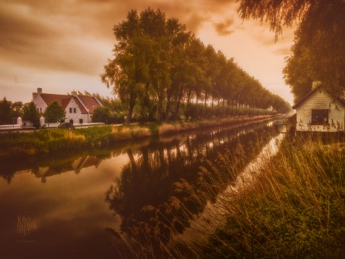 Golden Hour at Damme Canal, Belgium